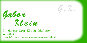 gabor klein business card